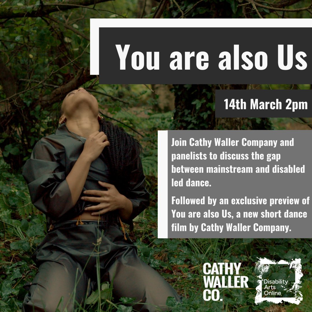 disabilityarts's tweet photo. It’s 2024, what can we do to close the gap between mainstream and disabled-led dance?

Join @CathyWaller and panellists to discuss and take your questions – can we find some solutions?

When - 14 Mar
Where - Online
Cost - Free

https://t.co/xsyzPJLMn1 https://t.co/Z9E5QcW3YL