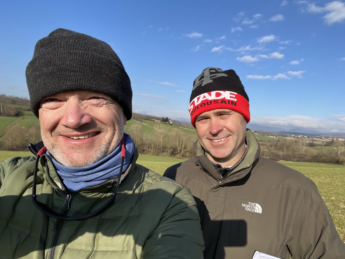 eurogolfdesign's tweet photo. A year ago this week - ⁦@dsampsongolf⁩ and ⁦@jeremy_slessor⁩ were 🥶🥶🥶🥶 in Tuscany. Don’t let the sunshine fool you - definitely the coldest day on site in 2023. https://t.co/MmeHABRzlD