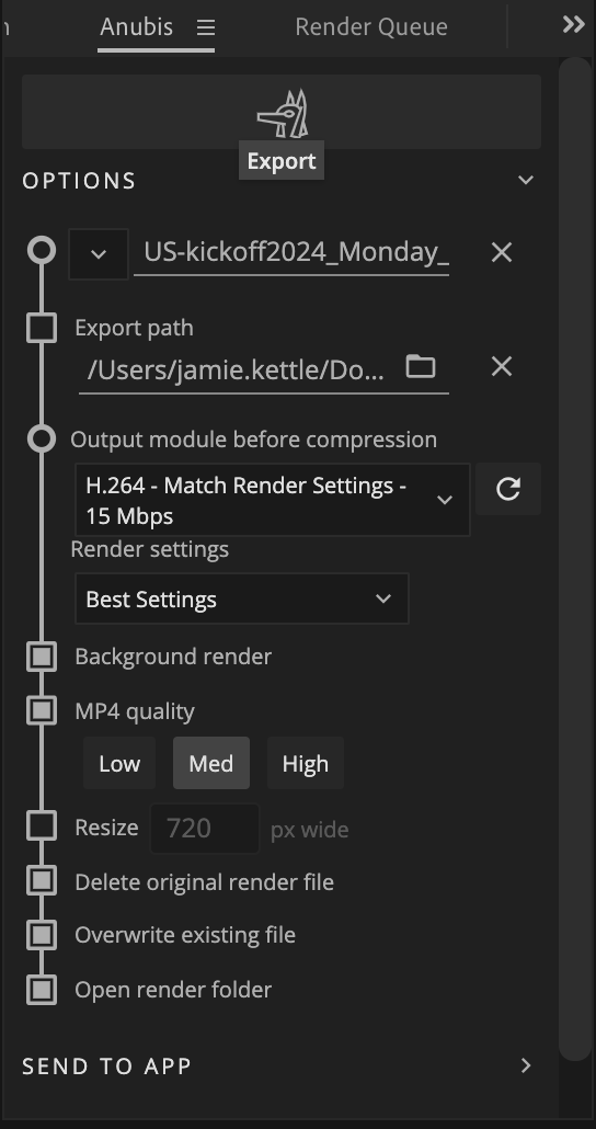 Jamie_Kettle's tweet photo. @battleaxedotco Hello, I'm having trouble with Anubis at the moment, where I will export a composition, (settings pictured) it will render and compress as normal, however when it is is completed, the file just disappears? Can you help? https://t.co/ZrOXIDkrKJ