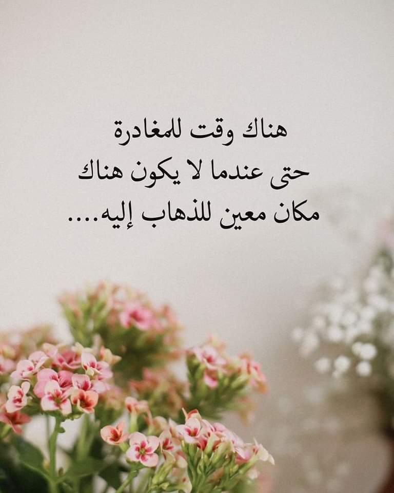 ::"هناك وقت للمغادرة ، حتى عندما لا يكون هناك مكان معين للذهاب إليه."🖤