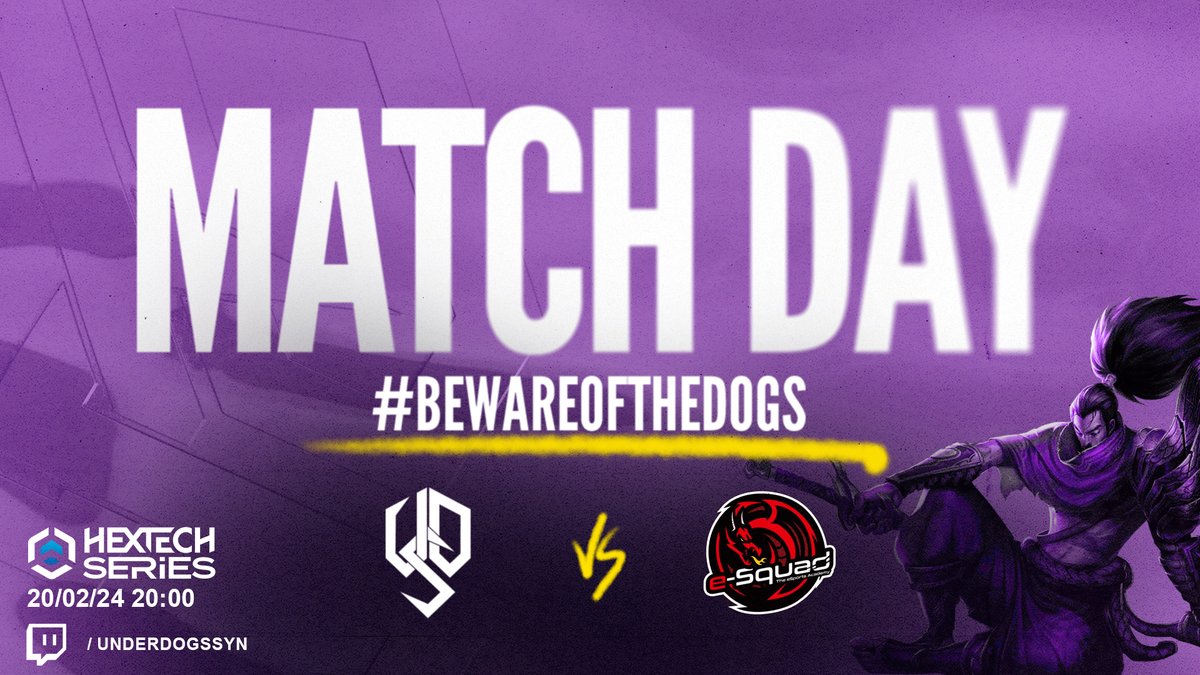 ¡PARTIDO EN LA GRIETA!

🏆#HextechSeries Semis
🕗20:00
🆚<a href="/eSquad_academy/">e-Squad Academy</a>
📺 twitch.tv/underdogssyn

⭐️<a href="/corga_11/">James</a>
🐶@dxmian_0
⭐️<a href="/ManguitoLil/">LilManguito</a>
🐶<a href="/d4dtor1/">Dato</a>
⭐️<a href="/sntdll/">999Santi</a>

#BewareOfTheDogs