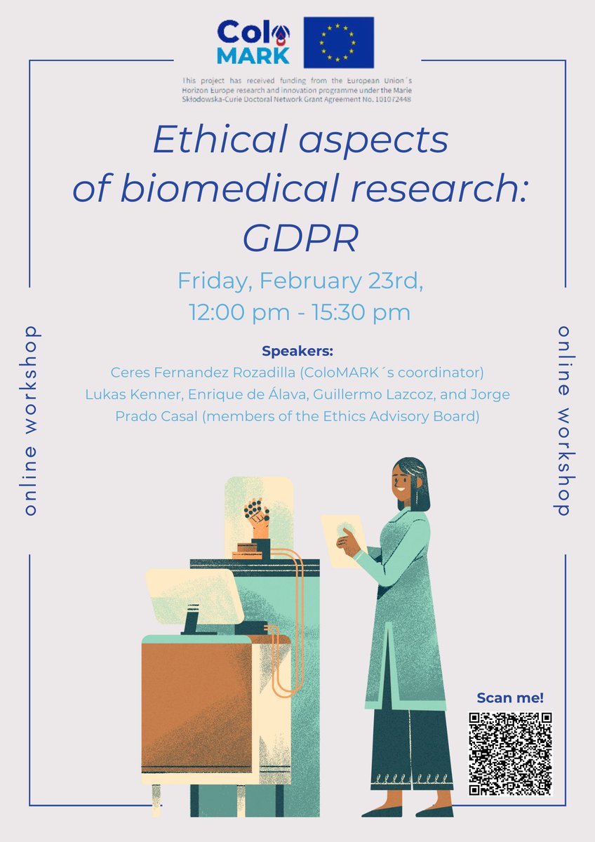 📢 Join us for an insightful online workshop hosted by ColoMARK this Friday, February 23rd, from 12:00 pm to 3:30 pm CET! 🎉Click the link provided to secure your spot: forms.gle/tr1fYEWCTRba7b… #ColoMARK #Workshop #BiomedicalResearch