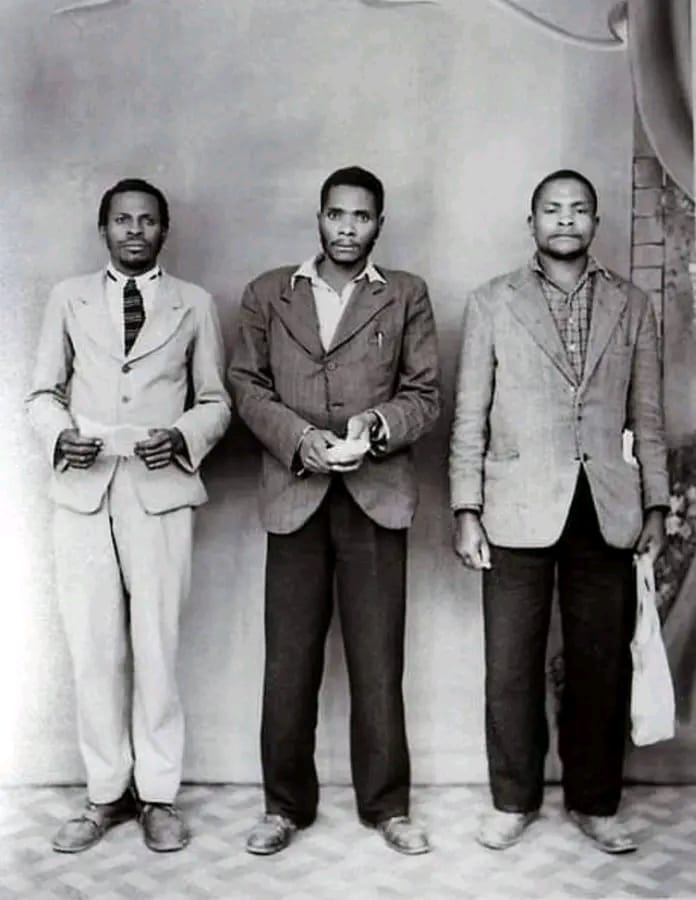 General Kahiu Itina (left), Kimani Karungo, (Kimathi's younger brother, centre) and Dedan Kimathi.