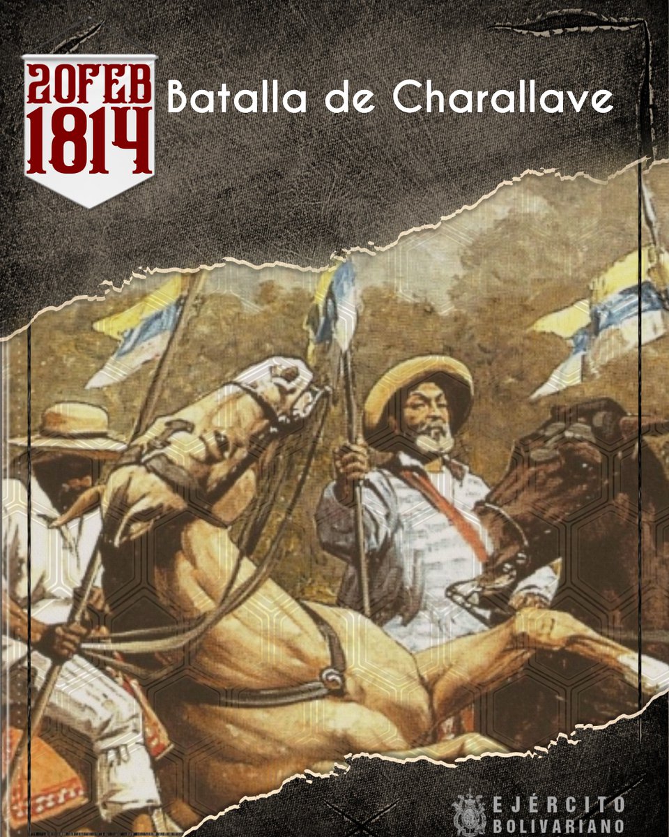 🗓️ #20Feb || En febrero de 1814, en la batalla de Charallave, las fuerzas independentistas lideradas por el GJ Simón Bolívar se enfrentaron a las fuerzas realistas. A pesar de la derrota, este episodio marcó un hito en la lucha por la independencia de nuestro país.