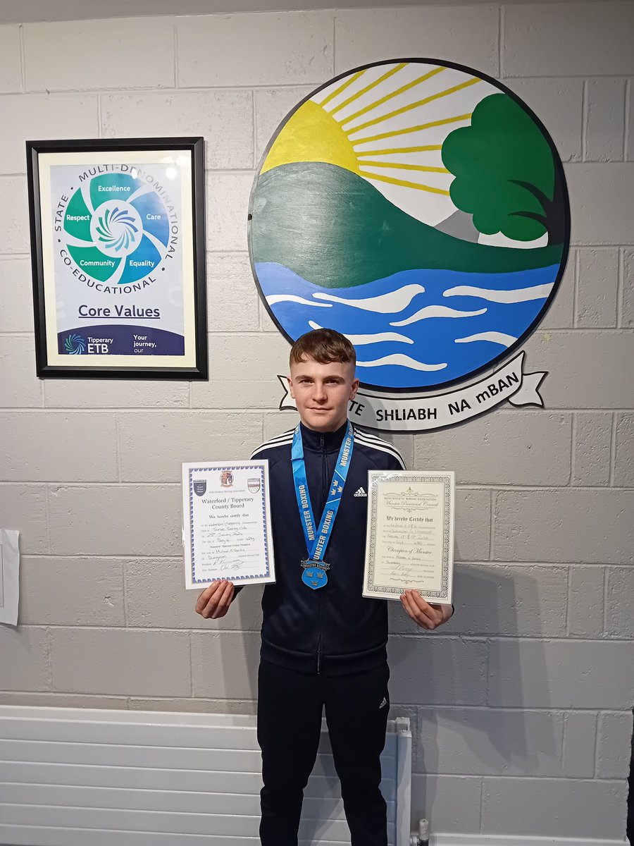 Congratulations to Michael Bea Reilly  who won a Munster boxing medal over the mid-term break. Well done Michael! #Tipperaryetb