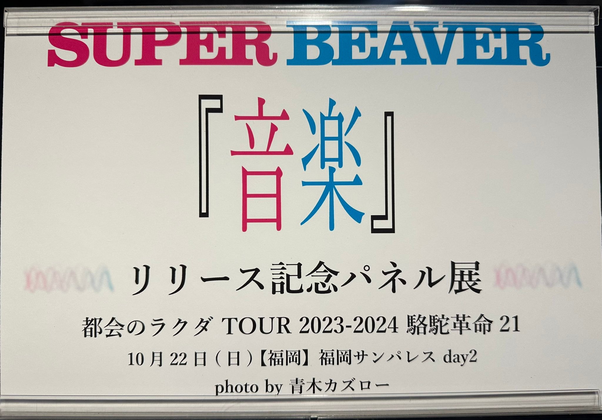 SUPER BEAVER パネル展 駱駝革命21 福岡サンパレス