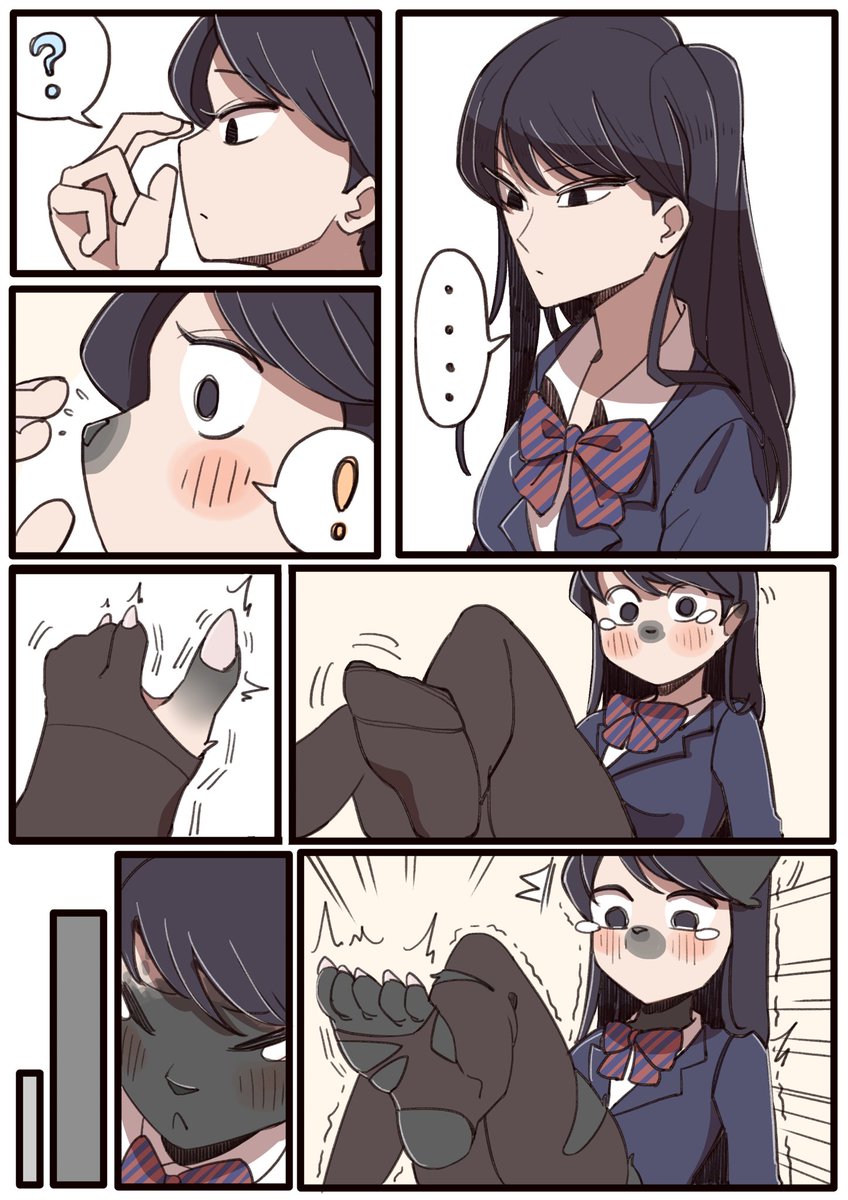 ayabemiso's tweet photo. Skeb納品しました！古見さん黒猫TF https://t.co/yN0gcMDexJ