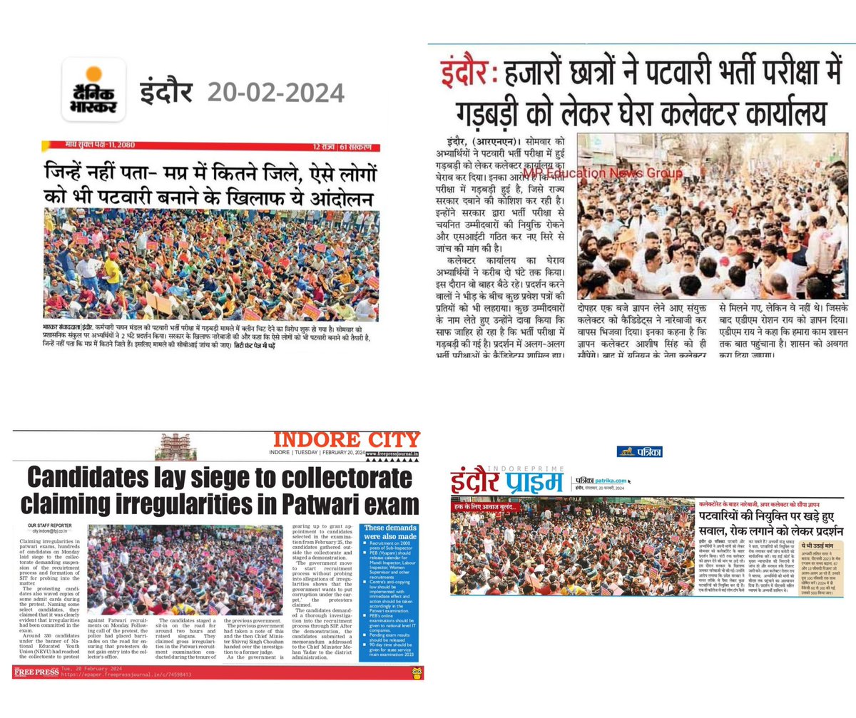 NEYU4INDIA's tweet photo. मोहन यादव जी फ़र्जियों को नियुक्ति देने वाला यह निर्णय आपके राजनैतिक जीवन का सबसे गलत और हानिकारक निर्णय साबित होगा।

#MP_में_15_लाख_दो_नौकरी_लो 
#पटवारी_घोटाले_की_SIT_जांच_करो 

@DrMohanYadav51 @CMMadhyaPradesh @GADdeptmp @JansamparkMP https://t.co/NB052wHylb