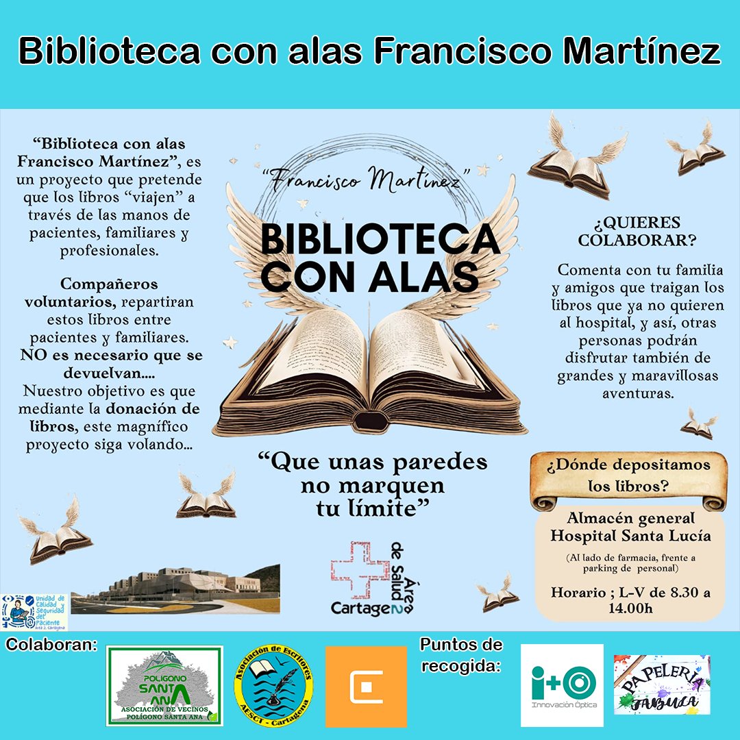 avvpsa's tweet photo. Biblioteca con alas Francisco Martínez
.
.
.
#poligonosantaana #construyendobarrio #avvpoligonosantaana #clubmayoresmayorazgo #dinotorresdealtatension #unlocalsocialyaenpoligonosantaana #AESCT #cartagenaciudadcreativa #bibliotecaconalas #sanitariosunidos https://t.co/ZVlsxLtOfL