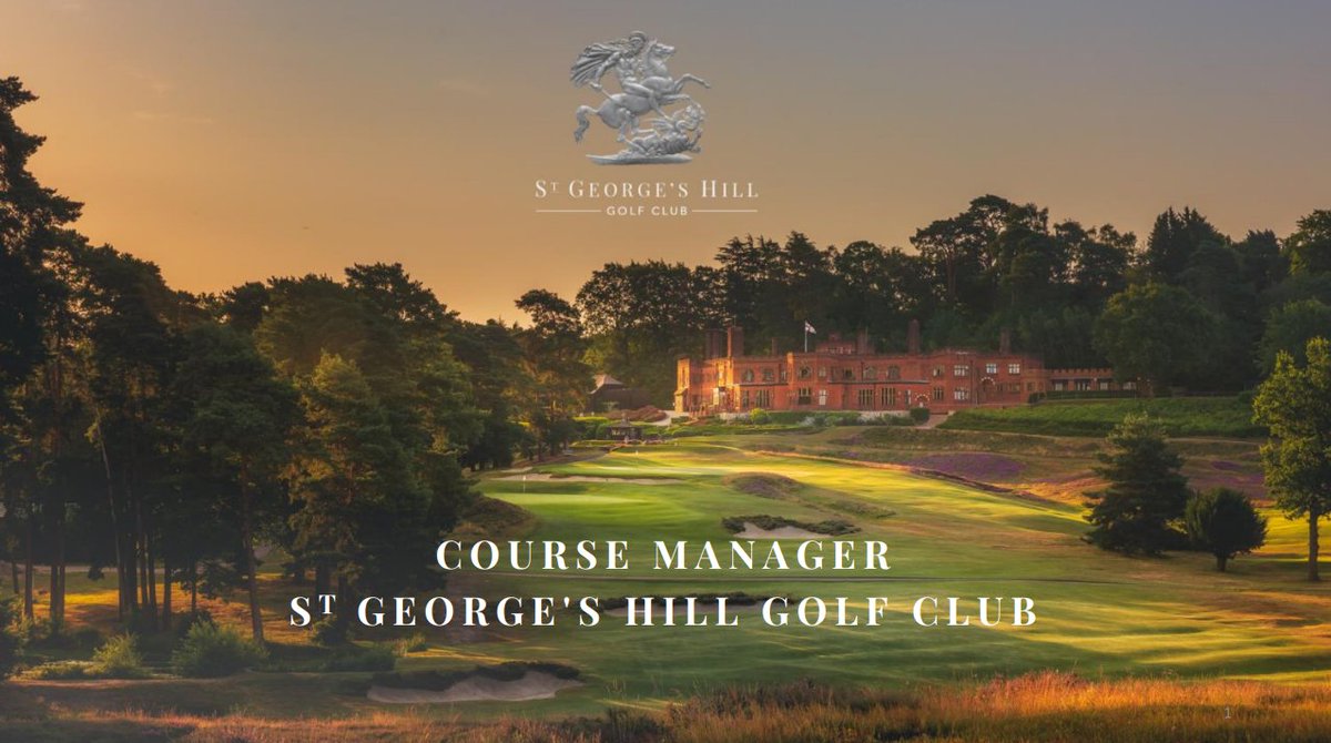 StGeorgesHillGC's tweet photo. *** Course Manager – St George’s Hill Golf Club ***

A fabulous opportunity for the right candidate.

For more information, please contact Bruce Jamieson/
Ian Timberlake ian@timberlakegolf.co.uk https://t.co/icvLuc2S9k