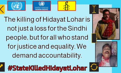 Janib_Alee's tweet photo. @UNHumanRights @UN_HRC  @amnesty and world must take Action against the murder of Sindhi Nationalist,it’s not just problem of sindh but it also Question for those state which claims himself as a champion of Human rights.
#StateKilledHidayatLohar https://t.co/mOum6e6rbL