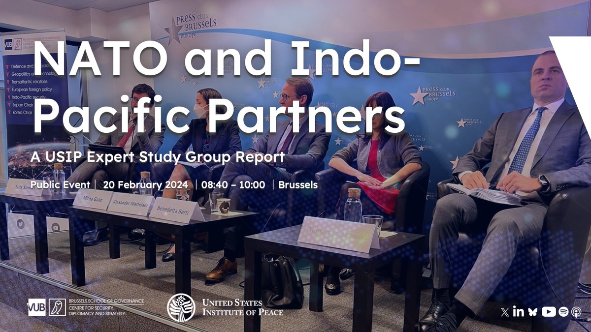 CSDS_Brussels's tweet photo. At today's "#NATO and #IndoPacific Partners" event @GalicMirna presented a new @USIP Report that looks at Indo-Pacific partner perspectives on NATO, as well as the dynamics of NATO and Indo-Pacific partner relations.

Read the Report 🔸 https://t.co/tCYOUvXyGo https://t.co/GoOW4l6bTF