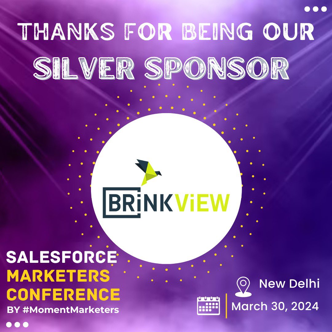 MC² (@mc2_event) on Twitter photo BrinkView a trusted Registered Partner with Salesforce, specializing in a wide spectrum of services tailored to elevate businesses to new heights
🎉A huge shoutout to Brinkview for their sponsorship🎉
#trailblazercommunity
#momentmarketers #marketingchampions
<a href="/PardotNewDelhi/">Salesforce Marketers Group (Pardot), New Delhi</a> BrinkView a trusted Registered Partner with Salesforce, specializing in a wide spectrum of services tailored to elevate businesses to new heights
🎉A huge shoutout to Brinkview for their sponsorship🎉
#trailblazercommunity
#momentmarketers #marketingchampions
<a href="/PardotNewDelhi/">Salesforce Marketers Group (Pardot), New Delhi</a>