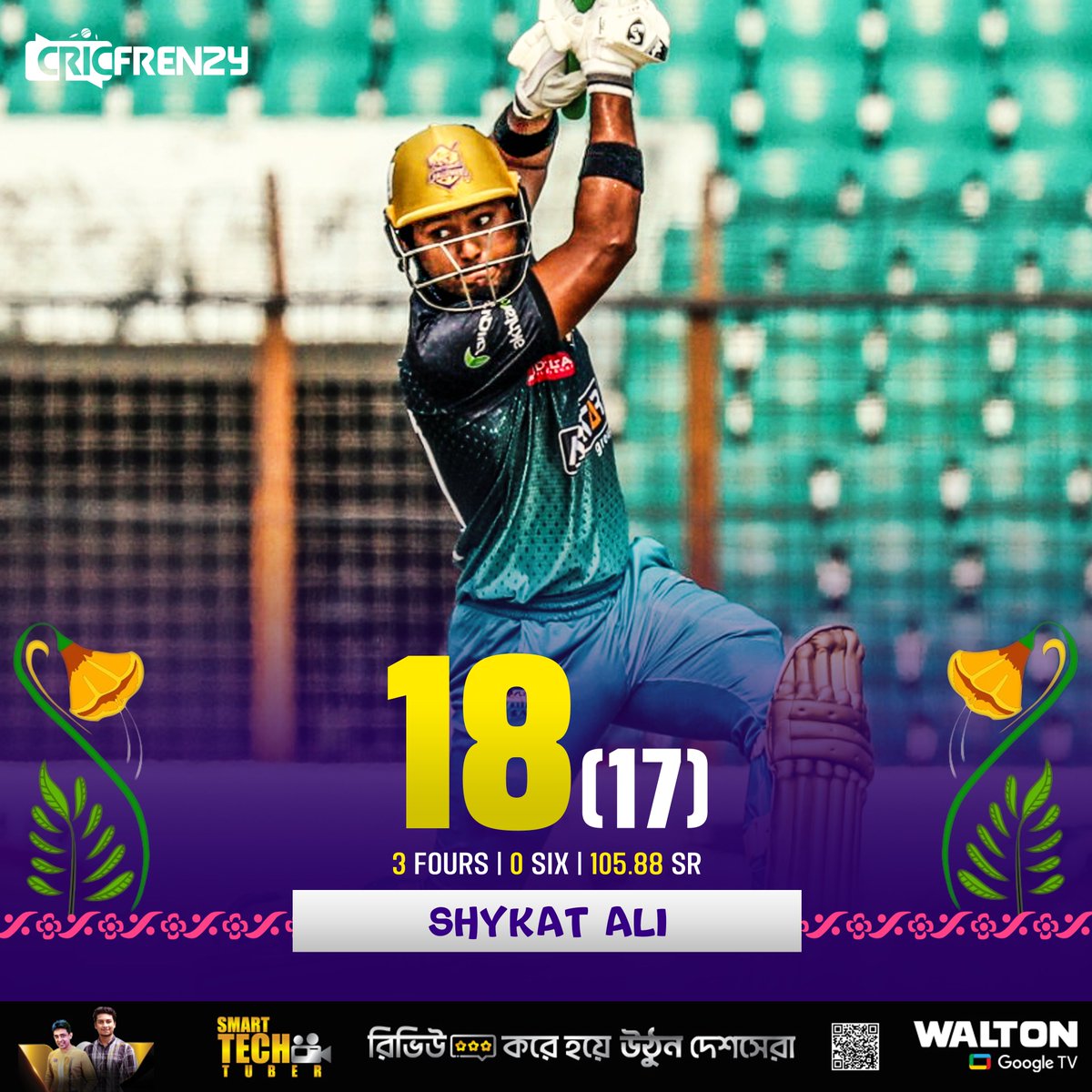 Cricfrenzylive's tweet photo. ১৮ রানে ফিরলেন শৈকত আলী
#BPL #BPL2024 #CCvKT https://t.co/IANRpZPU9Z