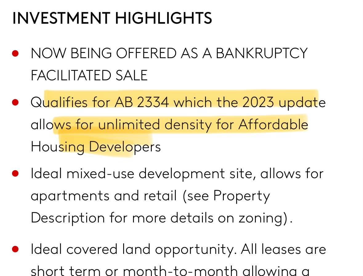 I love how the unlimited density 100% affordable option (slash ED1) has even crept into West LA luxe land listings.