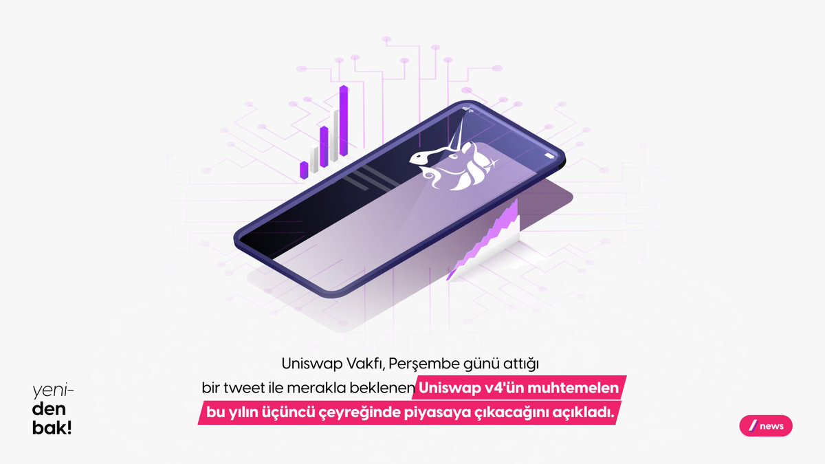 Slashnowtr's tweet photo. Slash News’da bu hafta; Uniswap v4’ün merakla beklenen lansman tarihine ve yeni konsept eklentisi Hooks’a birlikte göz atıyoruz!
Merkeziyetsiz dünyadaki son gelişmelere #YenidenBak!
#Slash #SlashNews #DeFi #Web3 #Uniswap #Hooks https://t.co/YchqxWohzY