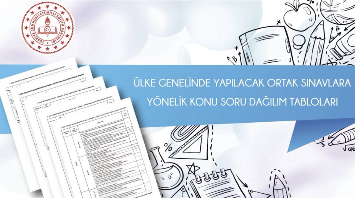 ÜLKE GENELİNDE 6 VE 9. SINIFLAR İÇİN YAPILACAK ORTAK SINAVLARA YÖNELİK KONU SORU DAĞILIM TABLOLARI YAYIMLANDI

odsgm.meb.gov.tr/www/ulke-genel…