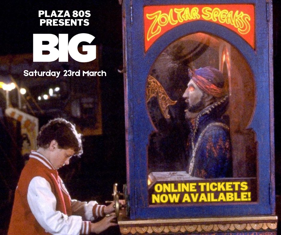We are pleased to announce the next phase of tickets for Plaza 80s Presents Big are now available online (card) or at the Box Office (cash/card) Link >> tinyurl.com/Plaza80sBig Thanks for supporting our events at the @PlazaCinema. @IndpndtLiv
