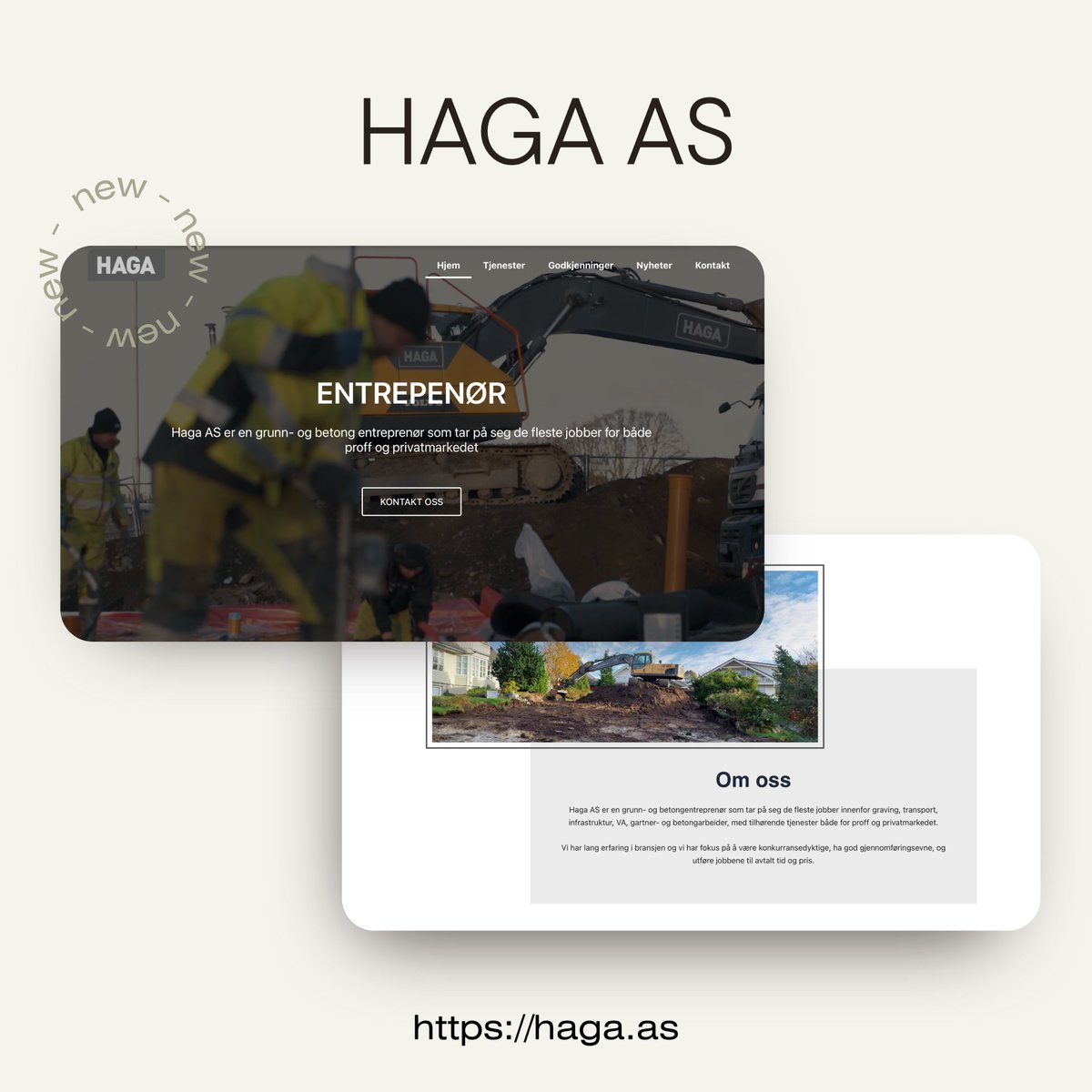OutfrontAS's tweet image. Ny uke, nytt redesign!

Vi har hatt gleden av å lage en ny nettside til Haga AS. Haga er en grunn- og betongentreprenør som tar på seg de fleste oppdrag for både proff- og privatkunder. De tilbyr flere ulike tjenester som du kan sjekke ut på deres splitter nye hjemmeside.

Vi…
