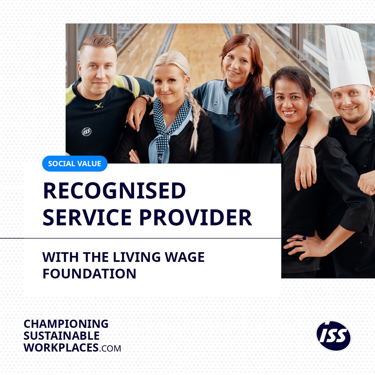 ☑ ISS recognises that our success depends on a motivated and productive #workforce that is well looked after. That's why ISS made a global commitment to engage our customers in our goal to extend the living wage to all employees.

Learn more at eu1.hubs.ly/H06_F8n0