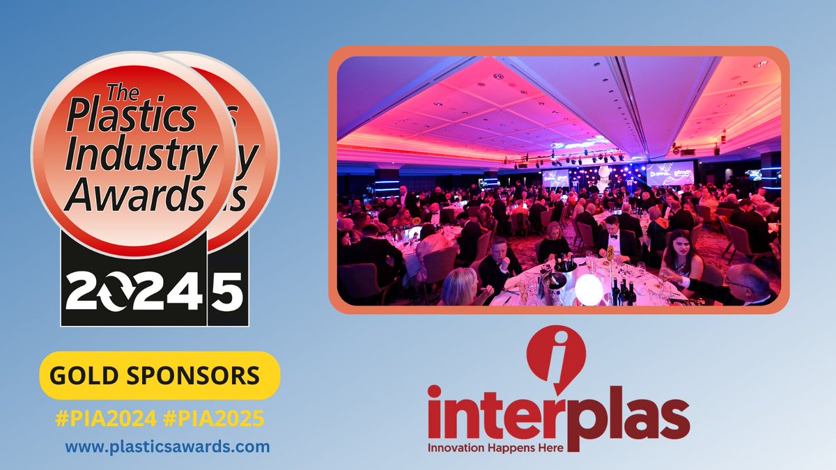 We are delighted to welcome @InterplasUK as Gold Sponsors of the Prime Machinery Award at the Plastics Industry Awards 2024 & 2025! #PIA2024 takes place at Intercontinental London Park Lane on Friday 22 November 2024. plasticsawards.com