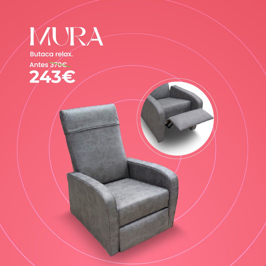 OKSofas_es's tweet image. Modelo MURA, butaca con relax manual. Comodidad y descanso por tan solo 243€.

¡Aprovéchate de estas rebajas!
tu tienda más cercana aquí oksofas.es/buscador-de-ti…

#EstoyOK #OkSofás #OkOfertas #promoción #ofertas  #rebajas