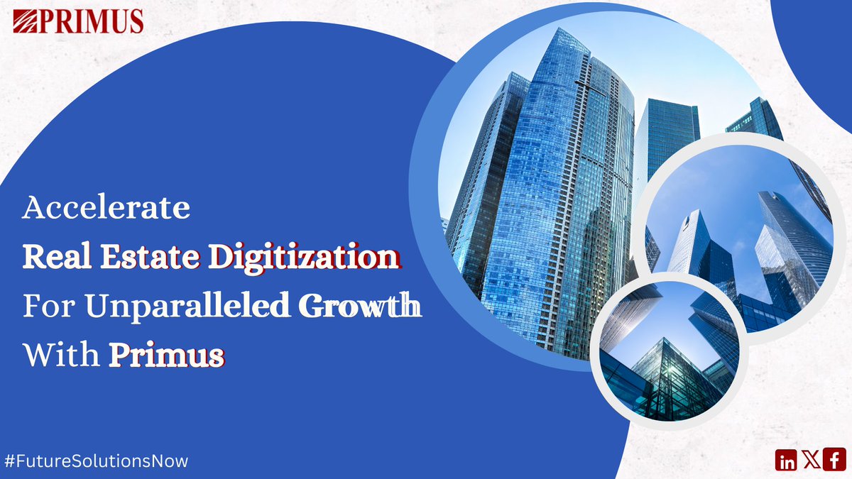 In the highly competitive world of #realestate, embracing #digitaltransformation is essential for staying ahead of the curve.

At #Primus, we leverage the power of our #primusservicesframework to empower clients in the #realestateindustry to achieve unparalleled growth & success.