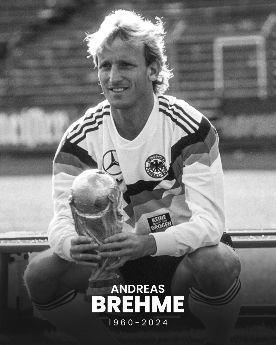 German football legend Andreas Brehme, the scorer of the winning goal in the 1990 World Cup final, has passed away at the age of 63. RIP 🕊️