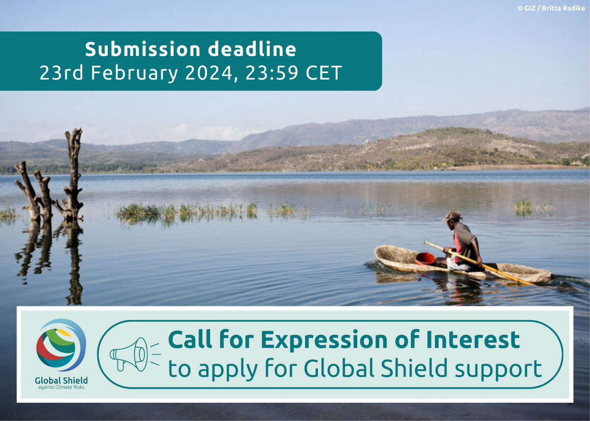 TheGlobalShield's tweet photo. 📢 3 days left for climate vulnerable countries to apply for #GlobalShield support!

🗓️ Deadline: February 23, 2024
⏰ 23:59 CET

Apply here ➡️ https://t.co/bwiSPgTw86 https://t.co/UTgzZ0TFci