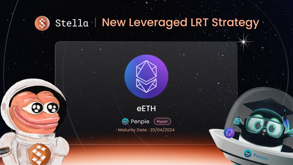The #LRT season has officially started on Stella☄️

Users can now open up to 10x leveraged LRT positions with $eETH LP on Penpie.

All with 0% cost to borrow🔥

See how Stella’s leverage makes everything even better for <a href="/ether_fi/">ether.fi</a> @penpiexyz_io <a href="/pendle_fi/">Pendle</a> 🧵👇