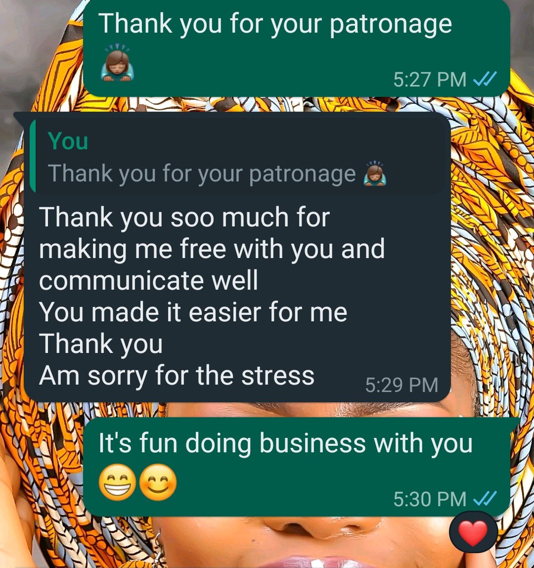 Hefeholuwa1's tweet photo. Good morning X-heart💙
Aku Ojo weli weli🌧️
It's the customer's POV today💯
We pay attention to details and your satisfaction is our priority 👌
It's always fun doing business with us💯
We deliver everywhere🤗
Kindly patronize, like and RT 🙏
#Vendorspototf #tuesdayreview https://t.co/GEOcxj92OA