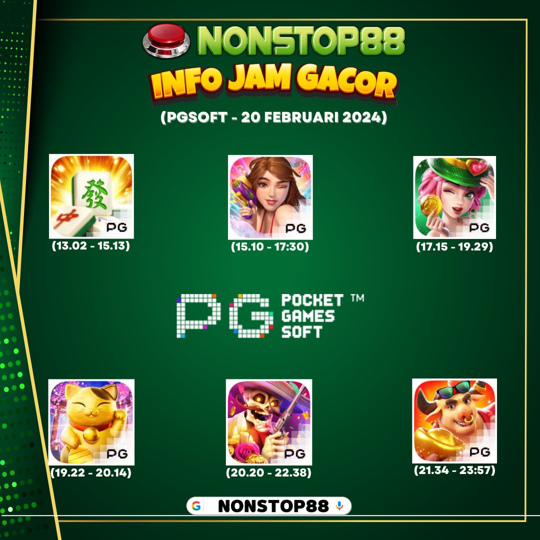 nonstop88_ofc's tweet photo. INFO JAM GACOR HARI INI BOSSKU.. DI PG SOFT

📩 DM Buat Info Event Menarik Lainnya📩

🔥NONSTOP88🔥

🃏 Bonus Rebate 0,7%
🃏 Bonus Refferal 2%
🃏 Bonus freespin/buyspin 50%
🃏 Bonus Scatter

#polagacor #infogacor #trikgacor #pgsoftindonesia #nonstop88 #Legolas #Vincent #Binus https://t.co/ZoIRS9JvQM