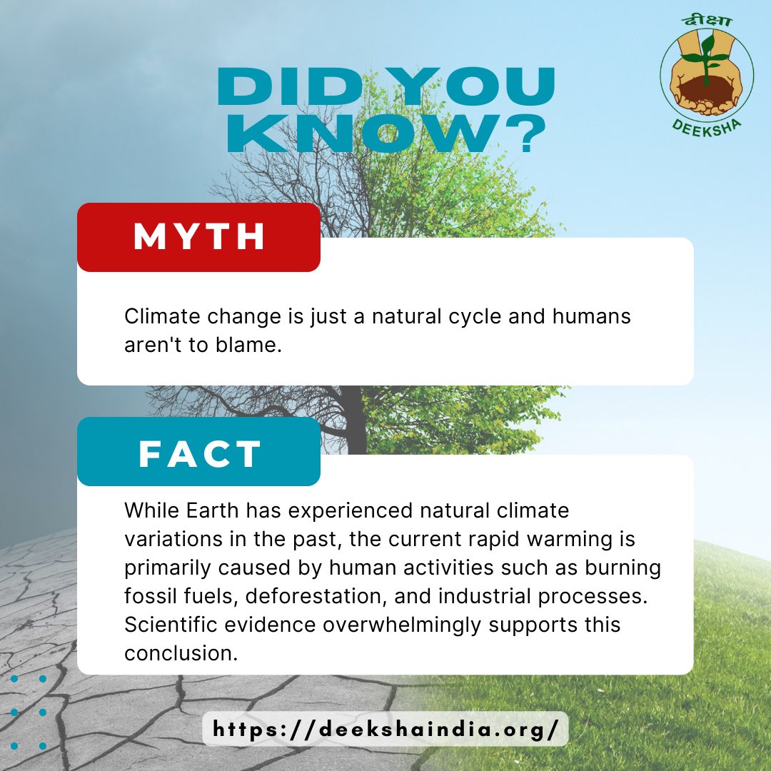 Don't fall for the myth! Climate change is real, and we need to take responsibility. Let's combat it together by making eco-friendly choices every day.

#ClimateReality #ActOnClimate #ClimateChangeAwareness #HumanImpact #SustainabilityNow #GoGreen #SaveOurPlanet