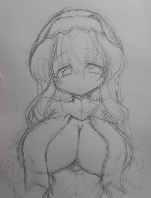 らくがきしておしごといってきます。たまにはちゃんとドスケベシスターの格好してもろて。 
