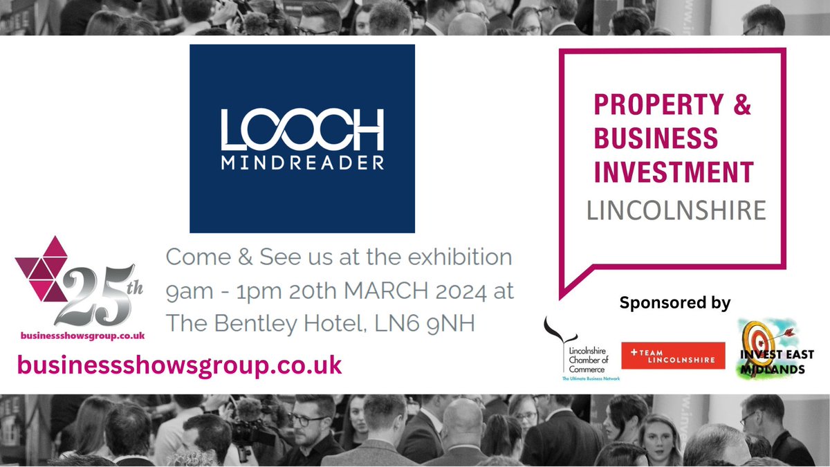 Be inspired by the magical @Loochmindreader at 20th March Property & Business Investment Lincolnshire Expo #EastMidsHeadsUp, #NetworkingEvents, #Property, #Construction, #Business FREE TO ATTEND bit.ly/3e6eoTo