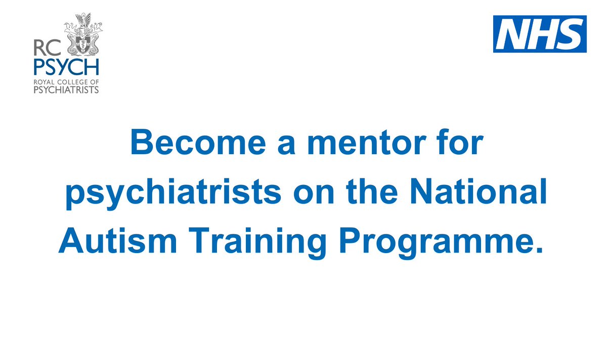 Opportunity for professionals who have expertise in #Autism 📢 @rcpsych is looking to recruit multi-disciplinary mentors for the National Autism Training Programme for Psychiatrists. ✉️autismtraining@rcpsych.ac.uk Apply ➡️ orlo.uk/DkLgA