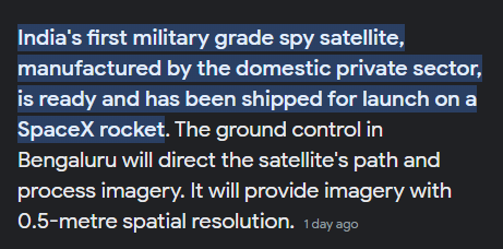 UtkarshSinha25's tweet photo. Earlier, the armed forces had to acquire the required exact coordinates and timings from US co's. But now, this satellite will allow them to be monitored by India +  with full ground control.

TSAT-1A built by @tataadvanced https://t.co/le4fVMhm0g