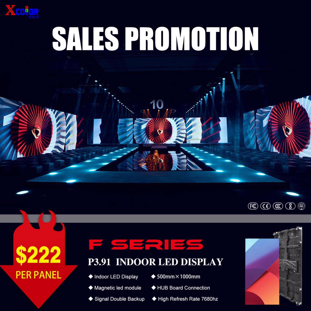 LedXenia47290's tweet image. F Series on sales 🔥🔥🔥
P3.91 500*1000 mm

indoor : $222/pcs
outdoor: $266/pcs

welcome to consult.
WhatsApp (Xenia): +86 15078052044
#ledscreendisplay #ledscreenpinxel #ledscreenpanel #leds #ledstagewall #ledstagescreens #ledstagescreen  #ledindoor #ledoutdoor