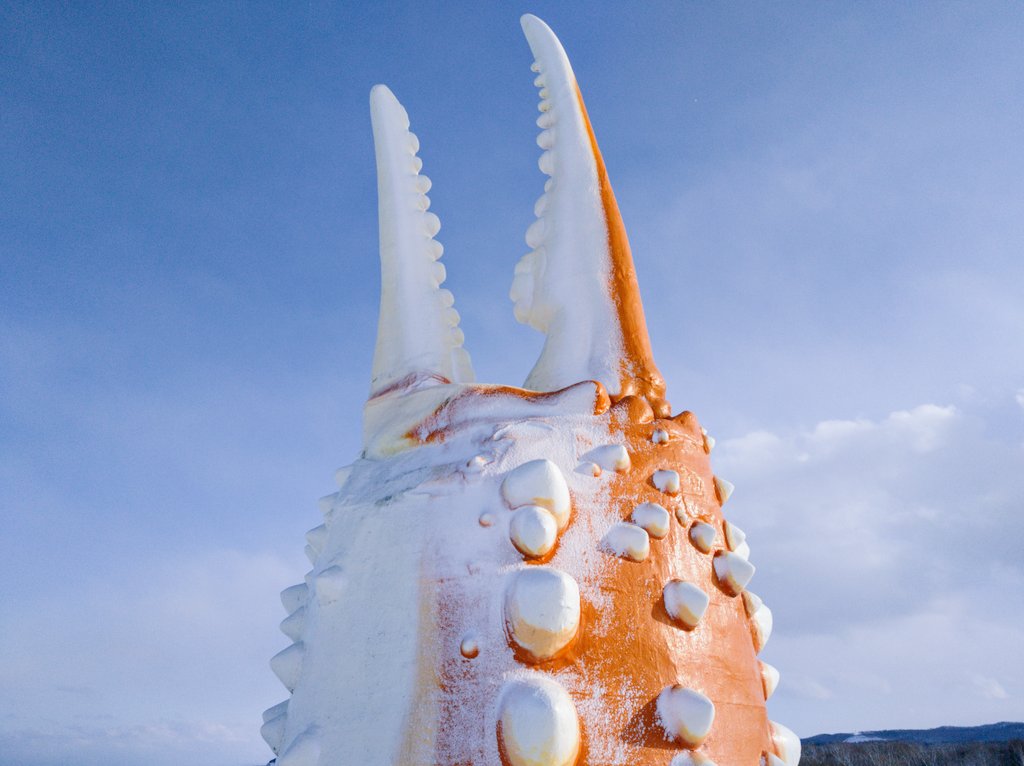 hajime_kimura's tweet image. This iconic crab claw sculpture is one of the symbols of #Mombetsu, yet it's a bit of a trek from downtown.