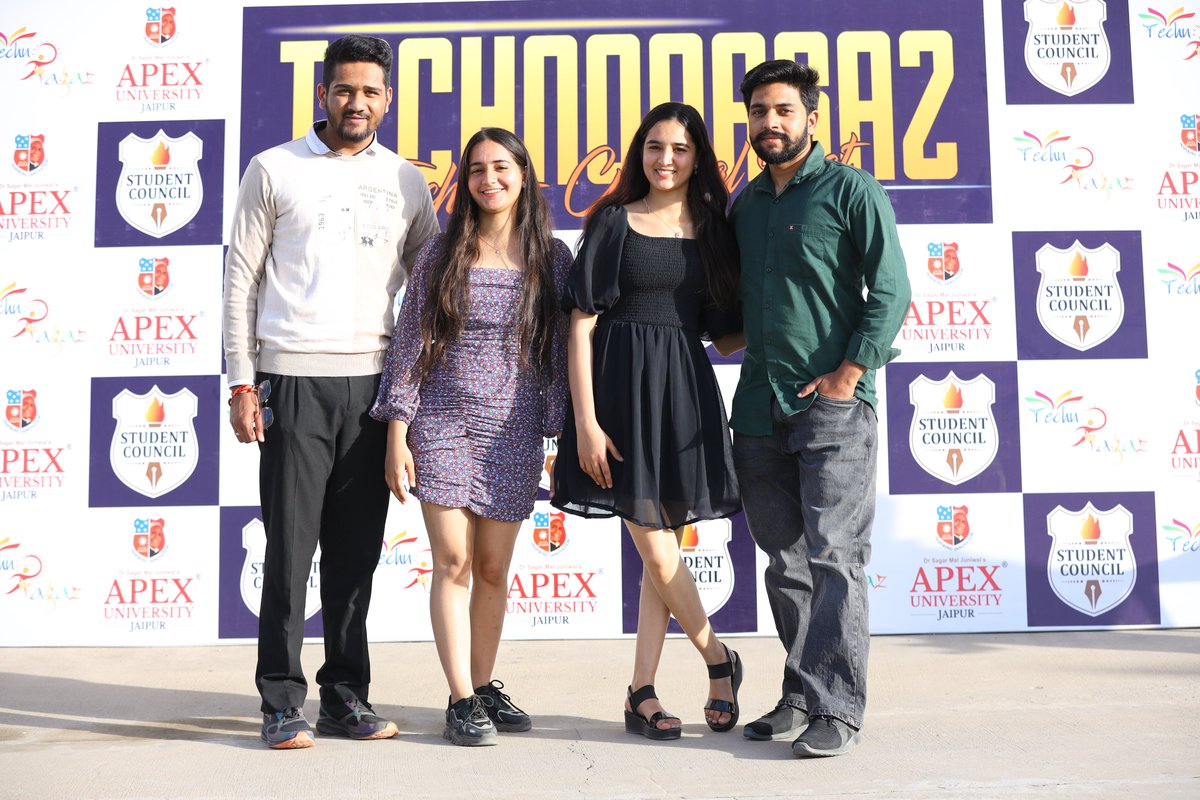 APEX_COLLEGES's tweet photo. Apex University's three-day Technoaagaz Techno-Cultural Fest promises an electrifying blend of technology and culture. 
#technoAagaz #ApexTechnoAagaz #InterCollegeCompetition #AUFun #jaipur #college #event #students #India #AllIndiaLevel #djwar #dance #music #fun #culturalfest https://t.co/OxwDBSh4GY