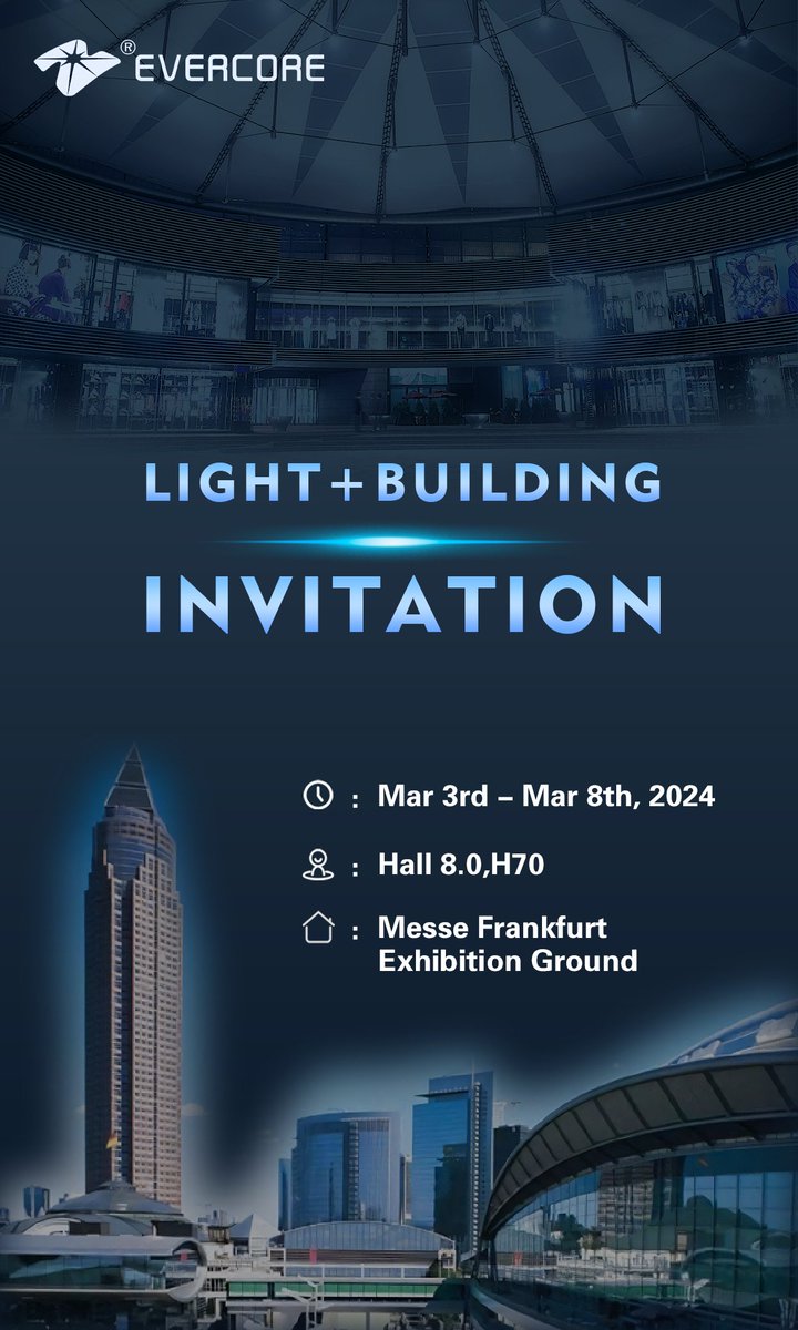 💡𝐥𝐢𝐠𝐡𝐭+𝐛𝐮𝐢𝐥𝐝𝐢𝐧𝐠 𝐅𝐫𝐚𝐧𝐤𝐟𝐮𝐫𝐭 2024 🙌 🥳
We're coming， yeah! 
Dear friends, warmly welcome you to talk with us at the booth: 
📍𝐇𝐚𝐥𝐥 8.0 | 𝐒𝐭𝐚𝐧𝐝 H70📍