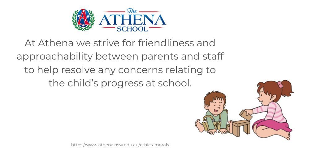 AthenaPrimary's tweet image. We at The Athena School welcome and appreciate parent involvement within the school.
If you’d like to learn more visit athena.nsw.edu.au

#Friendliness #Approachability #Parents #Staff #Monitoring #ParentInvolvement #FamilyOriented #ConcernMentors #StudentsProgress