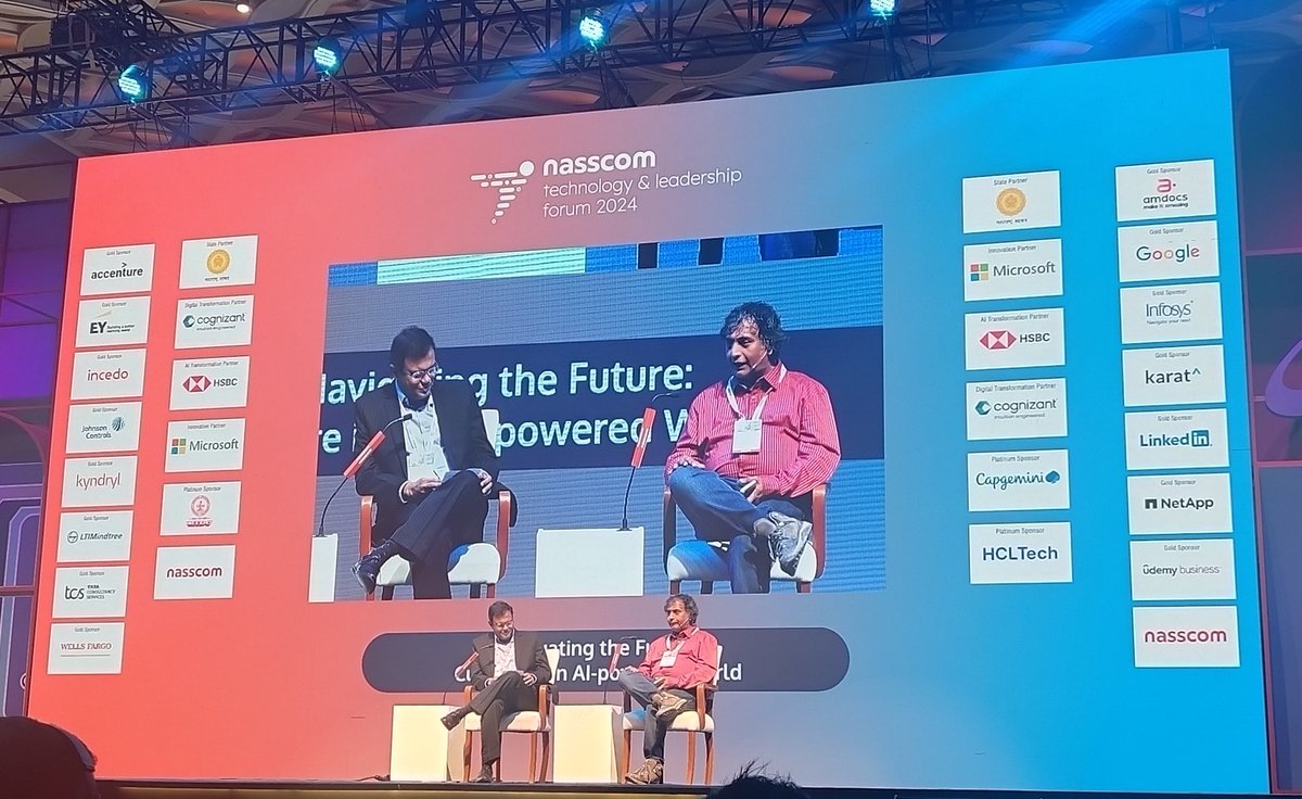 NasscomEvents's tweet photo. The session "Navigating the Future: Culture in an AI-Powered World" from the 'People & Impact' track featuring Madhu Shekar @google and @PradeepPMenon @HSBC_IN focussed on the rapid pace of technological change and its profound impact on the workforce, particularly in the context of language learning and adaptation by the average office worker.
It delved into questions that will continue to resonate long after the conference, reflecting on the deep and lasting effects of AI on cultural practices and workplace dynamics. The speakers highlighted the importance of understanding and adapting to the changes brought about by AI, emphasizing the need for ongoing reflection on how these technologies are reshaping our professional and personal lives.