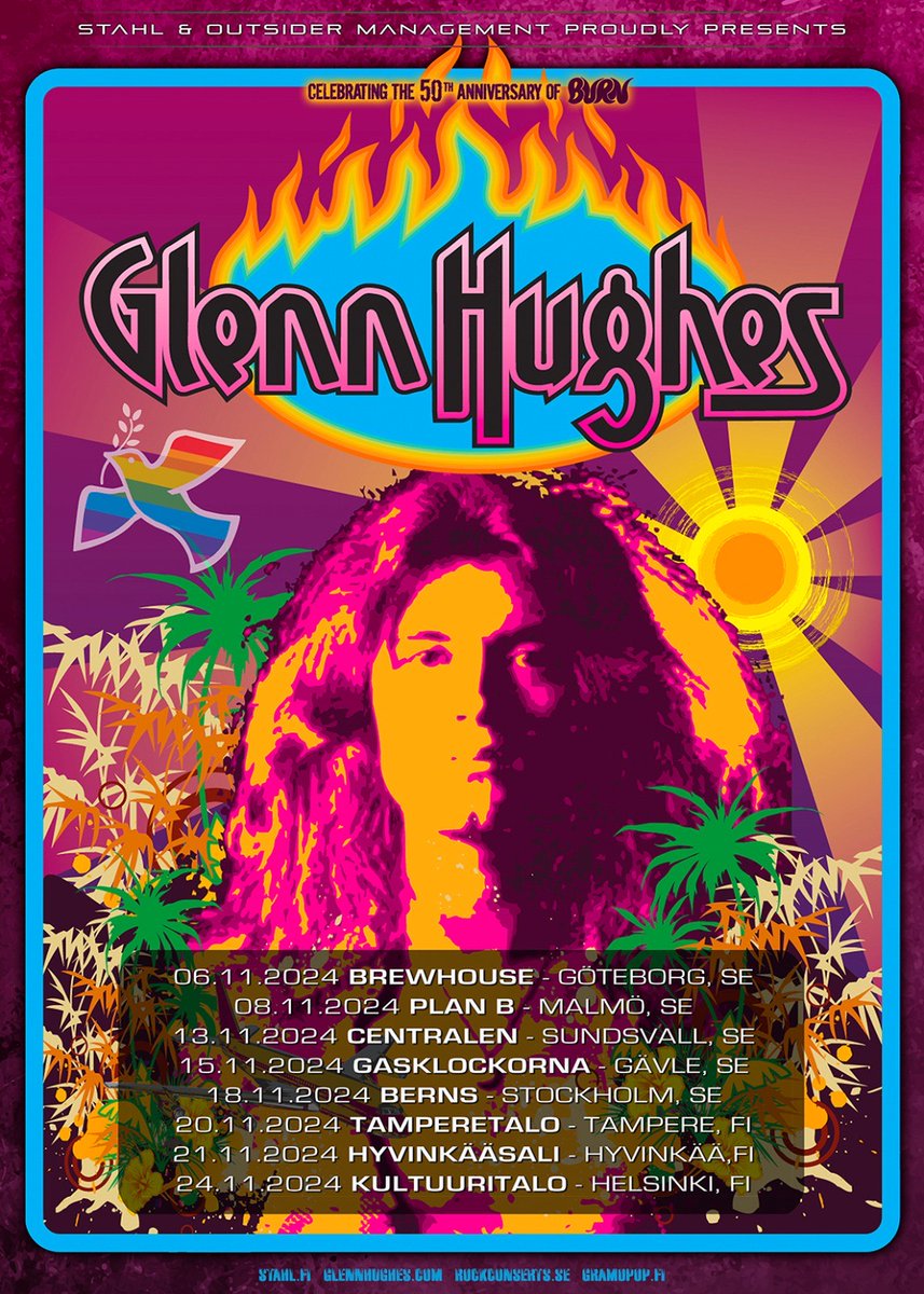 Looking forward to returning to Scandinavia in November, for the last run of my 10 month tour 🔥 Let’s GO 💜 bnds.us/8x5a2s #GlennHughes #GlennHughesPerformsClassicDeepPurpleLive
