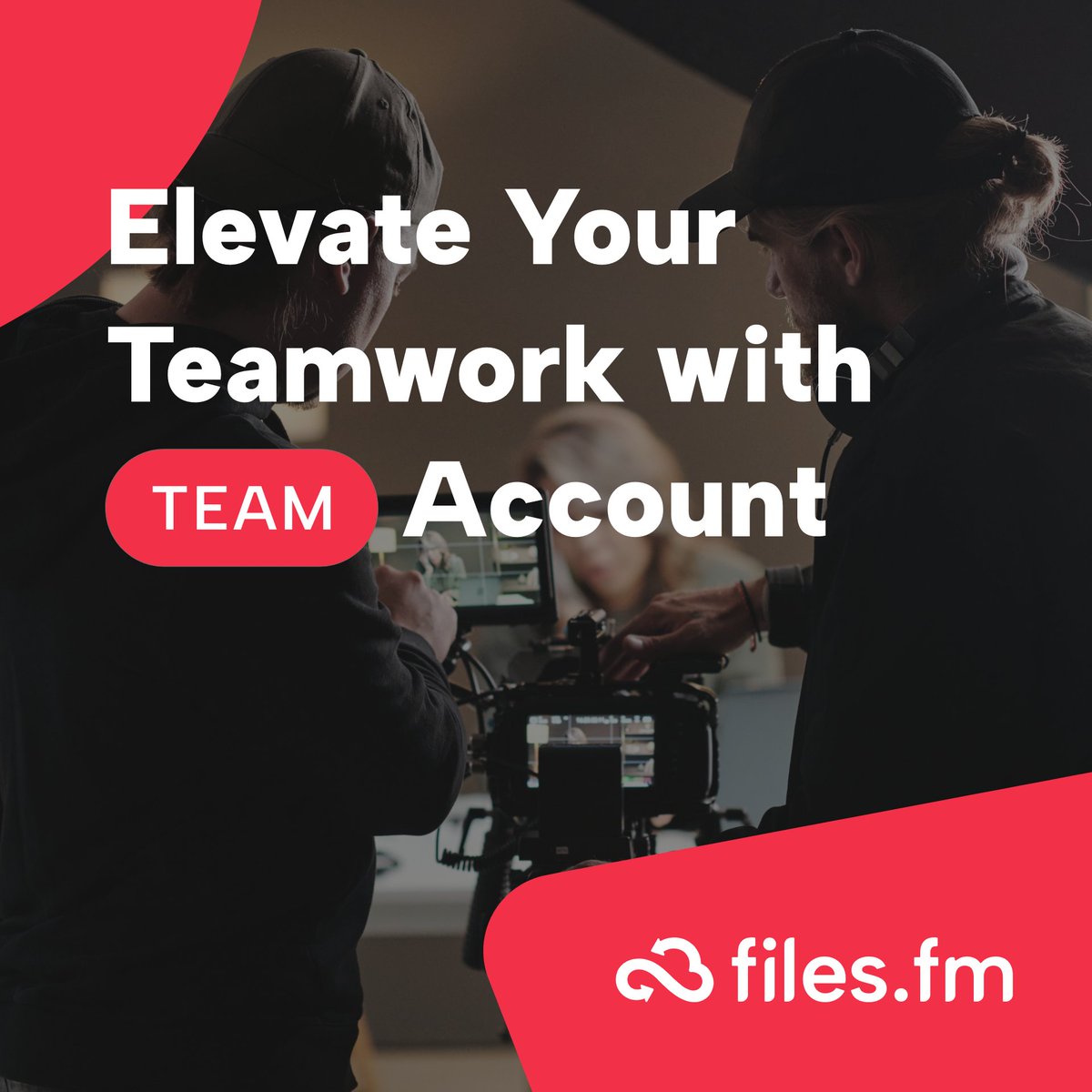 As your team expands, so do your possibilities! Our TEAM account comes with 2TB of disk space and 4 users! And you can easily add extra storage space and users whenever you need them. Discover all the options available with our TEAM account here - files.fm/storage-plans