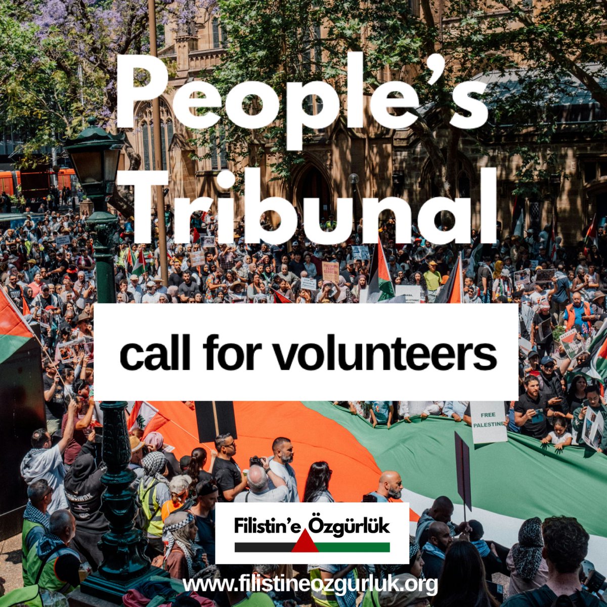_ozgurfilistin's tweet photo. 📣#PeoplesTribunal in Istanbul:
To bring an end to Israel's attempted genocide in Gaza, and as a contribution to and continuation of the initiative started by South Africa, we are launching a #PeoplesTribunal.
#FreePalestine 🇵🇸
Become a volunteer: https://t.co/RlUPIkHouZ https://t.co/5fZmfG52wy