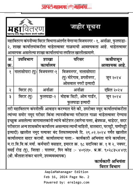 MAHAVITARAN VIRAR DIVISION tweet media