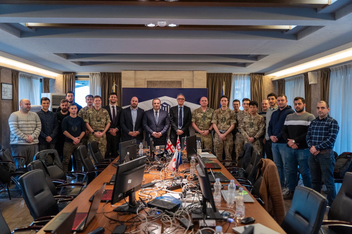 UKinGeorgia's tweet image. Fantastic Cyber Exercise delivered last week in Tbilisi, bringing together 🇬🇧 &amp;amp; 🇬🇪 military personnel, as part of the Defence Cyber Marvel 3. 

Great to see the teams working together so effectively &amp;amp; testing their skills responding to complex, simulated cyber threats.
