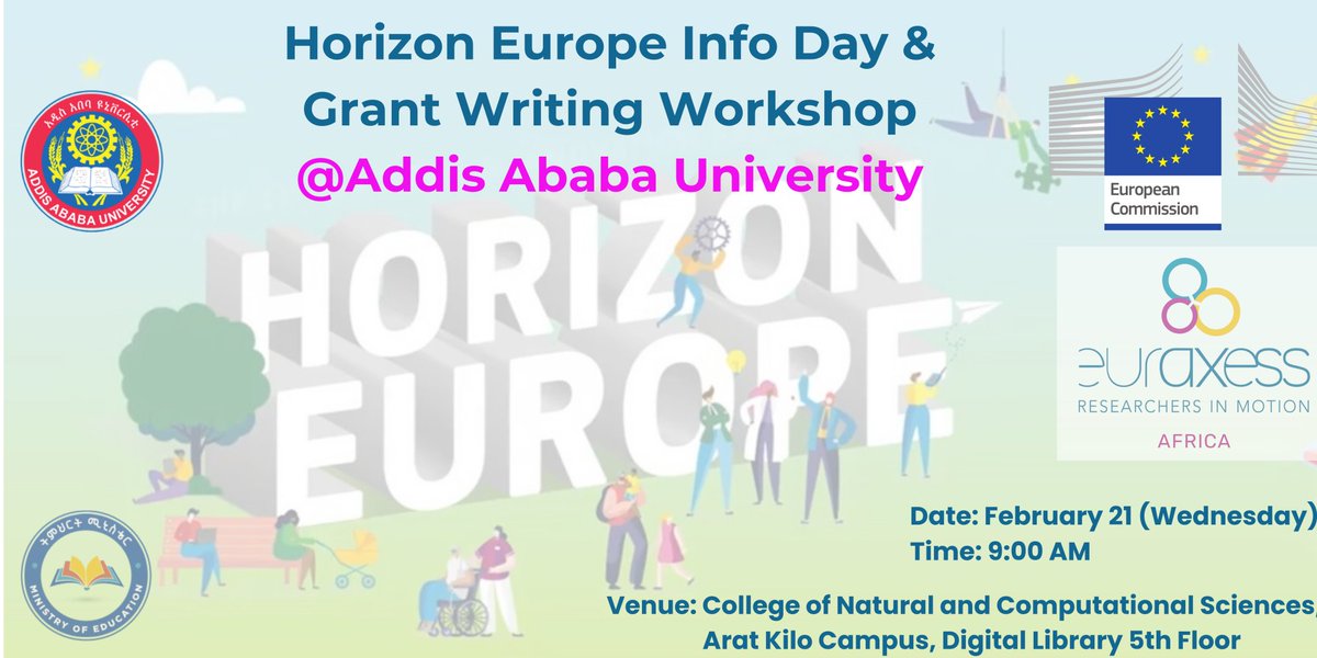 J-1 👉 Don't miss our Event ❗️ Horizon Europe Info Day & Grant Writing Workshop: Capacity Building & Exploring Funding and Networking Opportunities 🇪🇺🇪🇹 ➦Register here : euraxess.ec.europa.eu/worldwide/afri… #EUAfrica #HorizonEU #Research #Innovation #workshops #funding