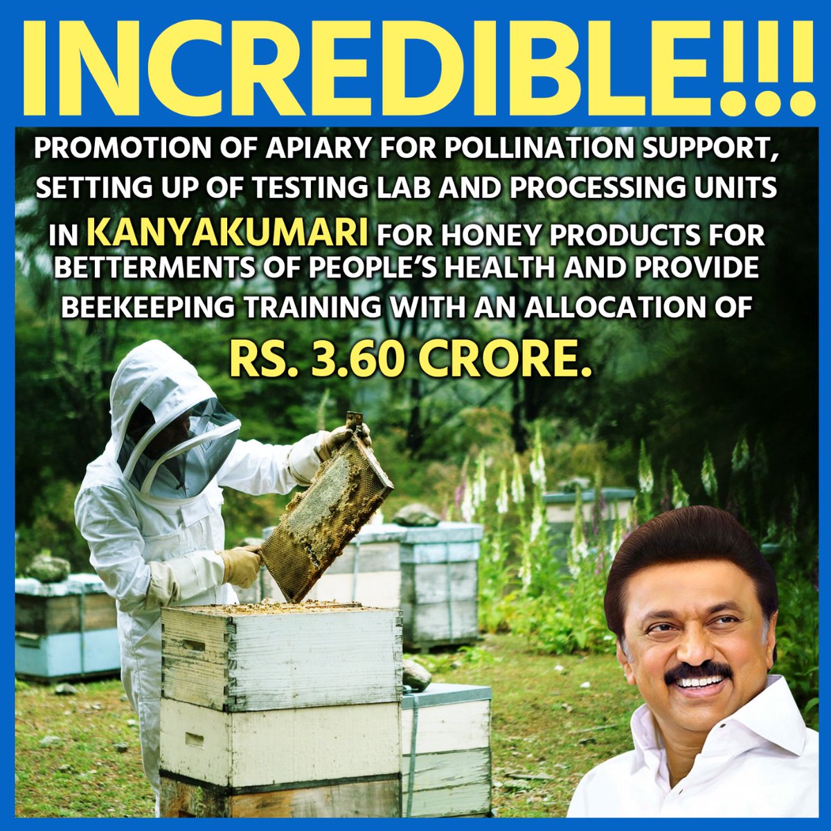 While Tamil Nadu Govt. invests in health with apiaries & processing units, BJP's neglect on such crucial initiatives is glaring. A clear contrast in priorities! #TNInclusiveBudget #TNBudget2024